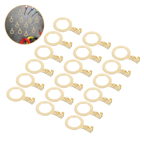 LIFKOME 100Pcs Golden Copper Wire Lugs Kit for Battery Terminals with Reusable Open Terminal Design