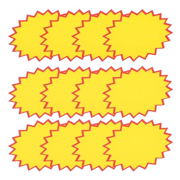LIFKOME 100Pcs Sign Display Stand Price Tags Yellow Paper Label for Store Shelf Clip on