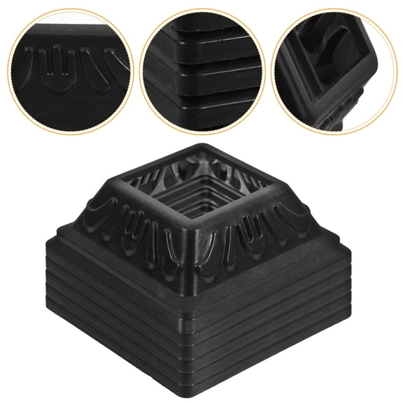 LIFKOME 10Pcs Black PVC Post Base Cover Sleeve for Deck Fence Porch Column Wraps