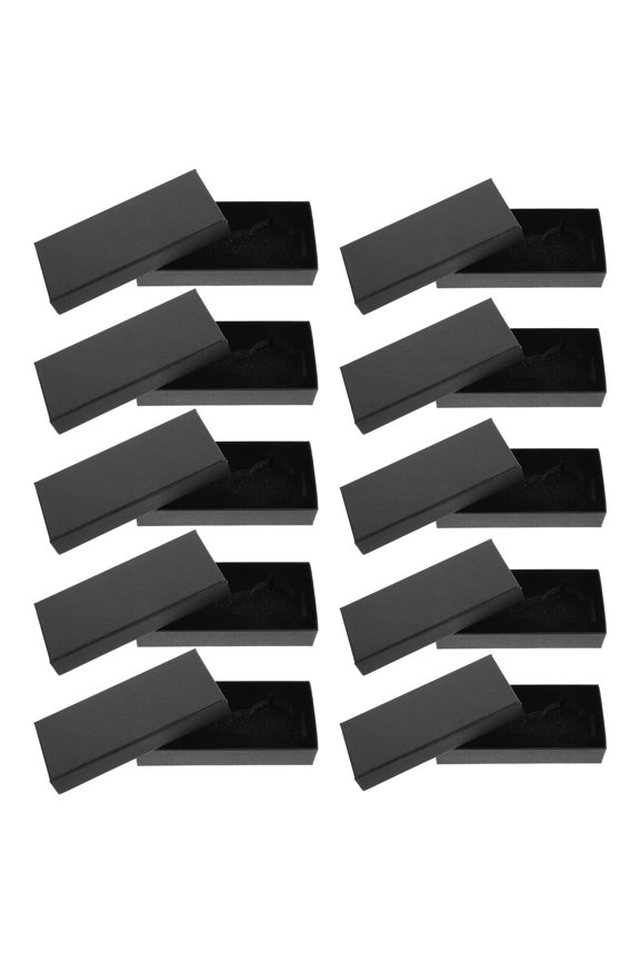 10Pcs Black Rectangular Watch Display Box Elegant Organizer for Storage and Presentation