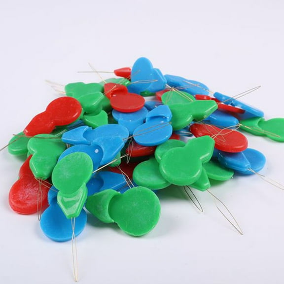 KONTONTY 10Pcs Needle Threader Loop with Plastic Handle and Metal Wire for Efficient Threading