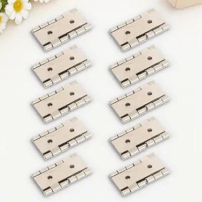 LIFKOME 10Pcs Oil Iron Door Hinge Plated Silver Retro Style Durable Interior Door Hinge Plate