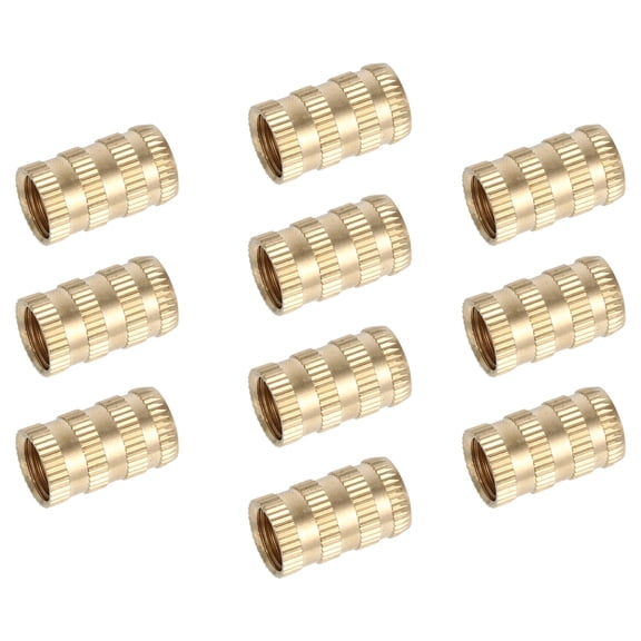 LIFKOME 10Pcs Golden Brass Knurled Thread Nuts for 3D Printer Ultrasonic Installation