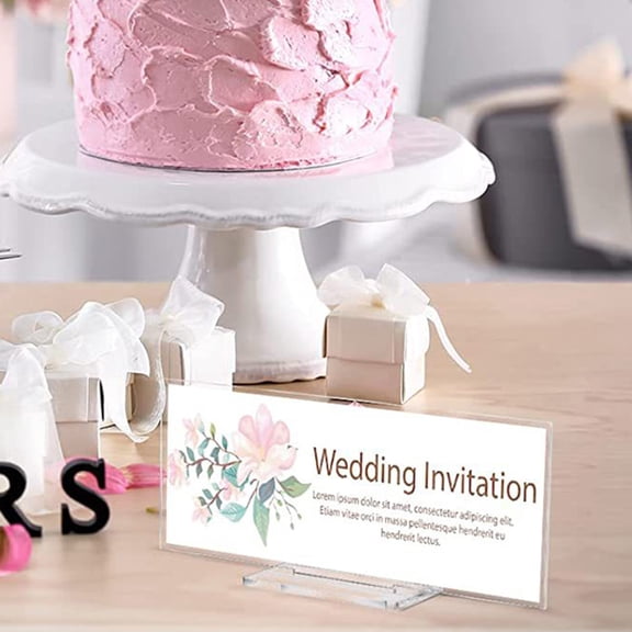 LIFKOME 10Pcs Party Name Cards Acrylic Signs Transparent Square Simple Style For Wedding Banquet Party