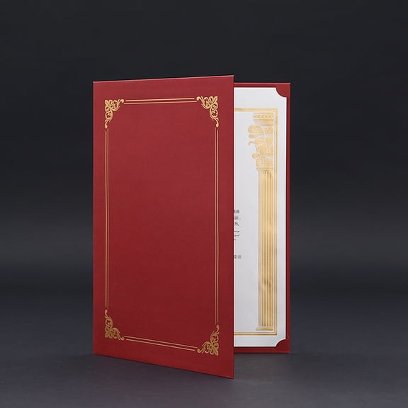 LIFKOME 10-Pack Red Award Covers with Foil Border, Document Holders for Home and Office Use
