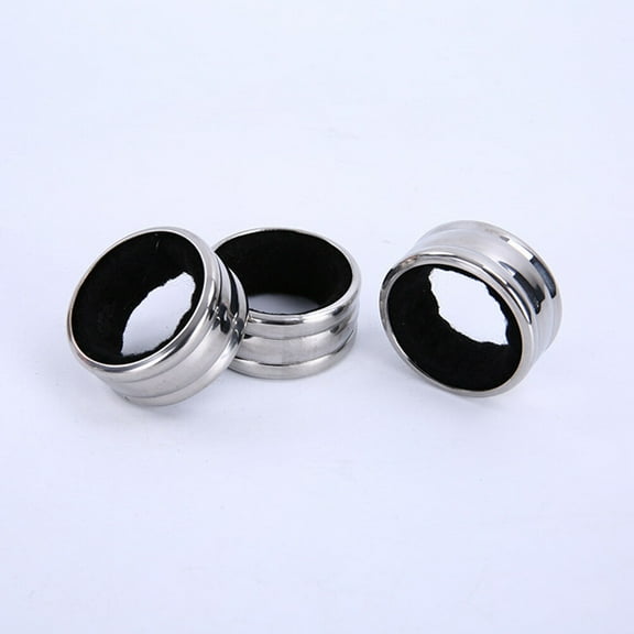 LIFKOME 10Pcs Stainless Steel Wine Drip Collar Rings Plated Silver Sponge Lining Stopper for Wine Bottles