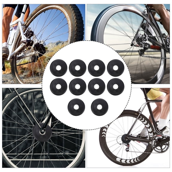 LIFKOME 12Pcs Black Rear Brake Disc Guard Bike Spoke Covers Protective Wheel Hub Cap for Mountain Bikes