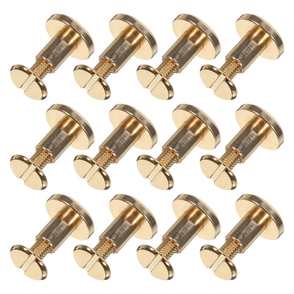 LIFKOME 12-Pack Golden Binding Screws Zinc Alloy Binding Posts for Home, Office, and Craft Use