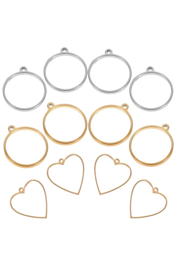 12Pcs Stainless Steel Round Resin Jewelry Pendant Blanks for Creative Jewelry Design