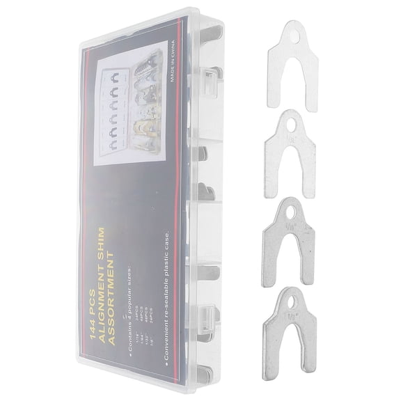 LIFKOME 144Pcs Car Alignment Shim Assortment Plated Silver for Reusable Vehicle Body Panel Spacers