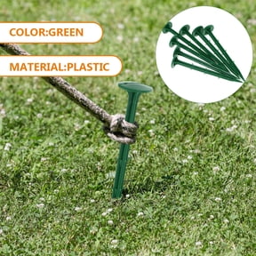 LIFKOME Green Plastic Ground Nails for Outdoor Garden Stakes, Lawn Fabric Fixing, 150 Pieces Stakes