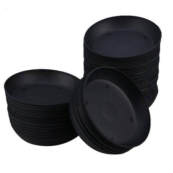 LIFKOME 15Pcs Flowerpot Base For Garden Round Succulent Plant Pot Trays Black