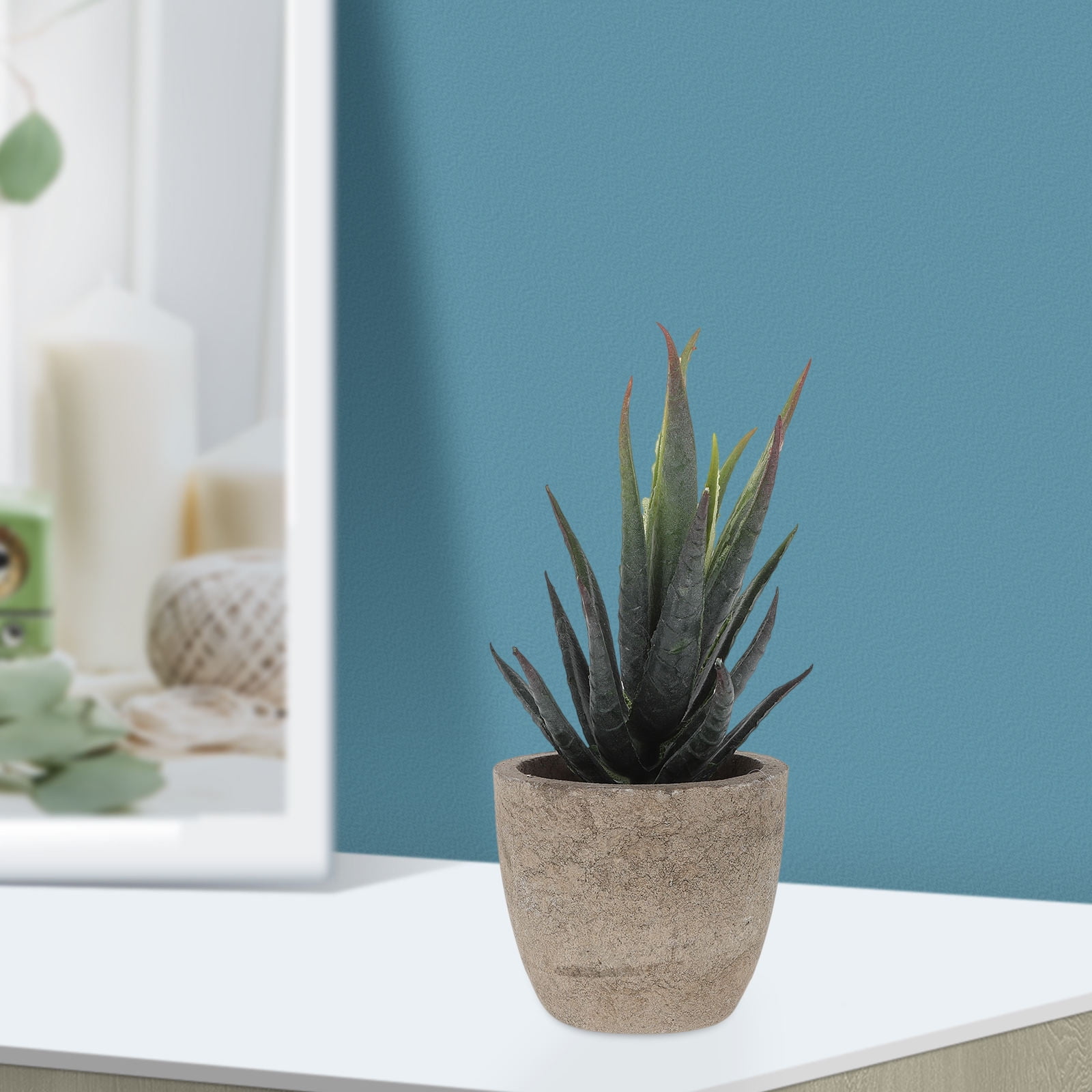 LIFKOME 1Pack Artificial Potted Succulents Gray