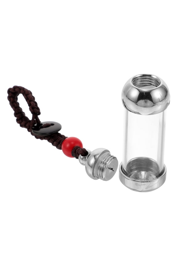 1Pack Tiny Glass Jars Key Decoration for Women with Stainless Steel and Rope