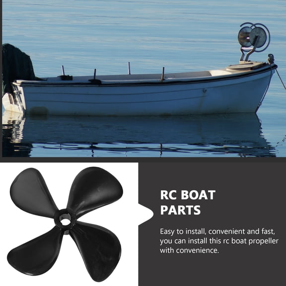 LIFKOME 1Pair Rc Boat Propeller Part Plastic Black Propeller for DIY Boat Supplies and Easy Installation