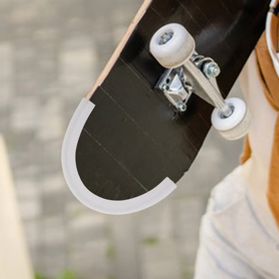 LIFKOME 1Pair Skateboard Edge Protector White Impact Resistant Deck Bumper Strip