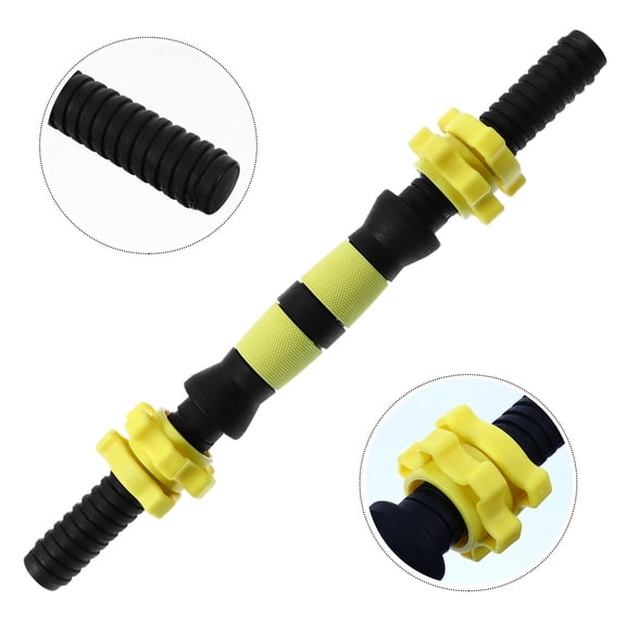 LIFKOME 1Pc Dumbbell Extension Rod Yellow with Creative Friction Design for Effective Fitness Workouts