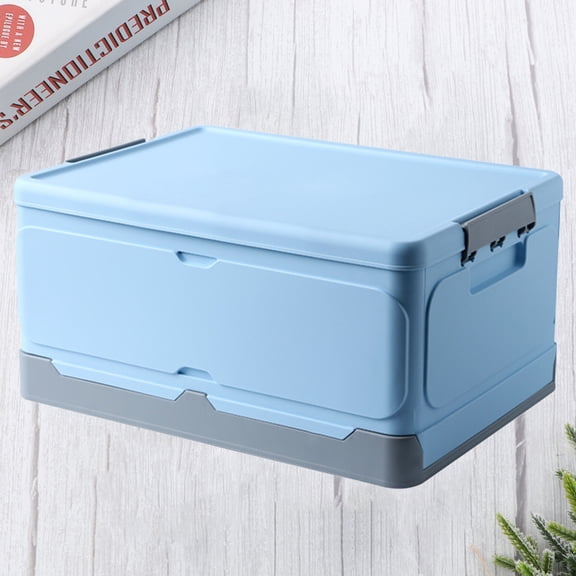 LIFKOME Blue Foldable Storage Box with Buckle Design for Home Dorm Room Use Made of PP Material Size L
