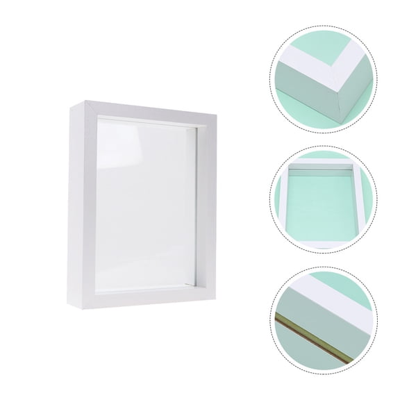 LIFKOME 1Pc Glass Photo Specimen Frame with White Mdf and Transparent Glass for Decoration