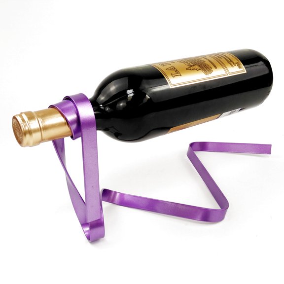 LIFKOME 1Pc Purple Iron Wire Wine Rack Suspended Shelf for Desktop Storage and Decorative Display