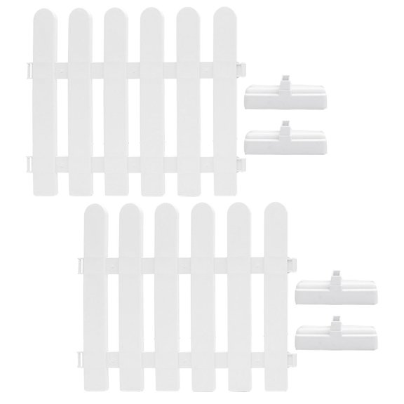LIFKOME 1Set Easy Connect White PVC Garden Fence for Yard Decoration and Lawn Edging