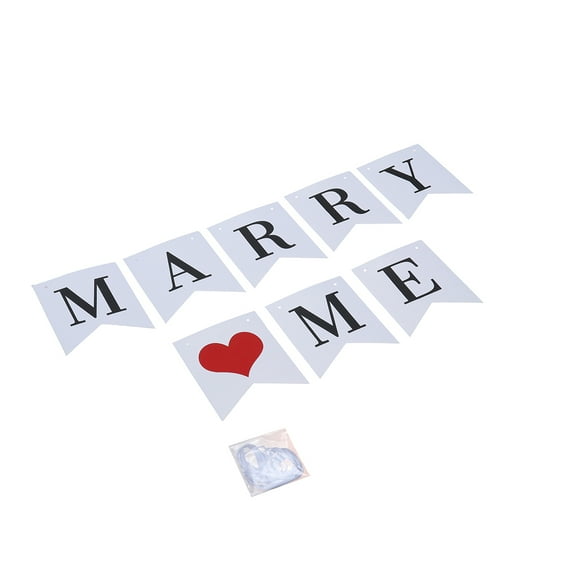 LIFKOME 1Set Marry Me Paper Banner Multi Colored Heart Shaped Engagement Decorations 3M Length