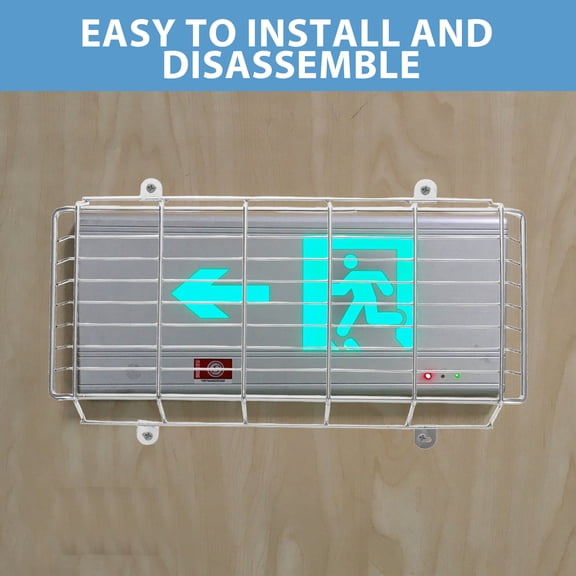 LIFKOME 1Set Plated Silver Metal Wire Guard Protective Cover for School Exit Sign Durable Anti Kick Shield