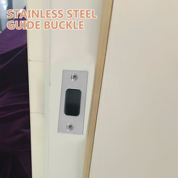 LIFKOME 1Set Plated Silver Security Strike Plate for Door Durable Stainless Steel Lock Reinforcement