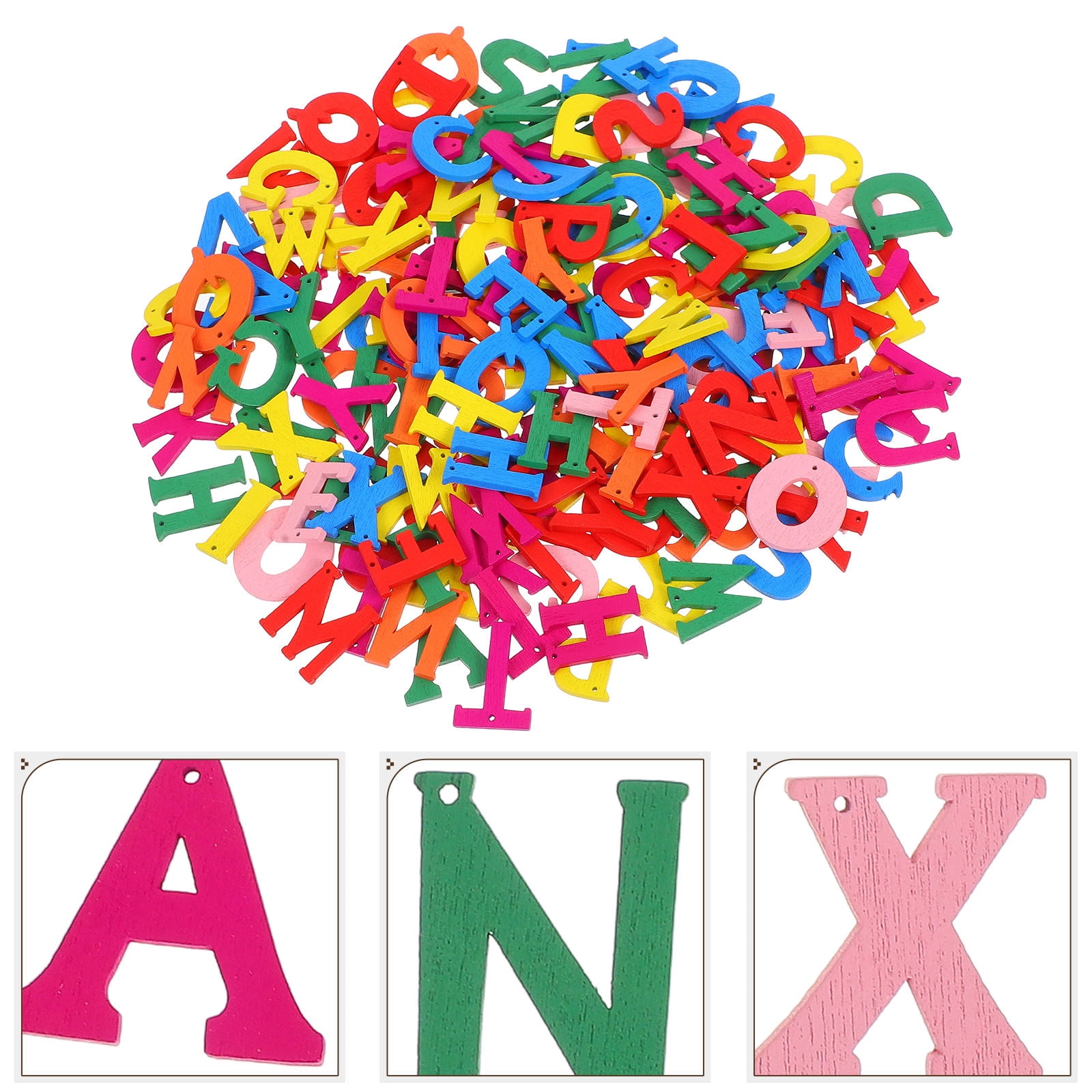 LIFKOME 200Pcs Unfinished Wooden Letters 20 MM Natural Alphabet for ...