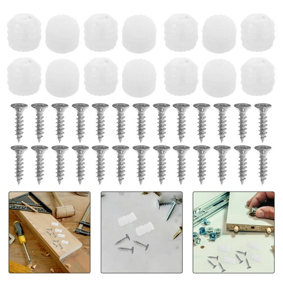 LIFKOME 200pcs Plastic Hinge Dowel Inserts with Screws Self Tapping Screws for Installation for Cabinet Door Hinge Repair Bedside Dowel Inserts