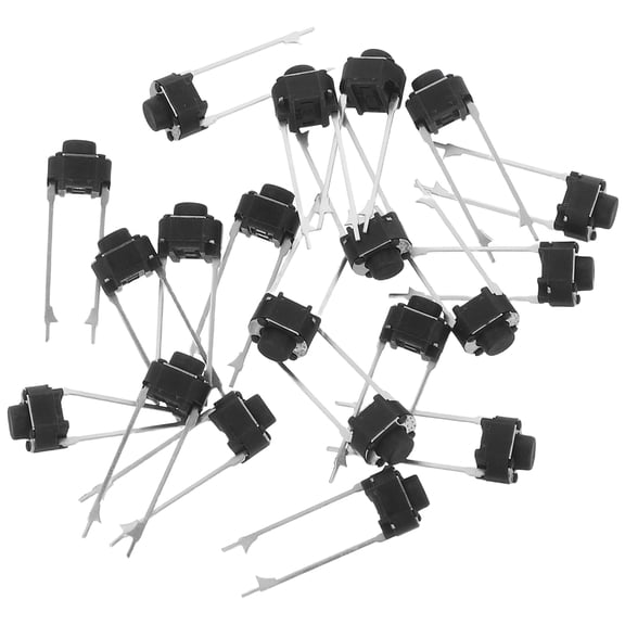 LIFKOME 20-Pack Black Momentary Push Button for Breadboard, Panel, and Instrument Control Applications