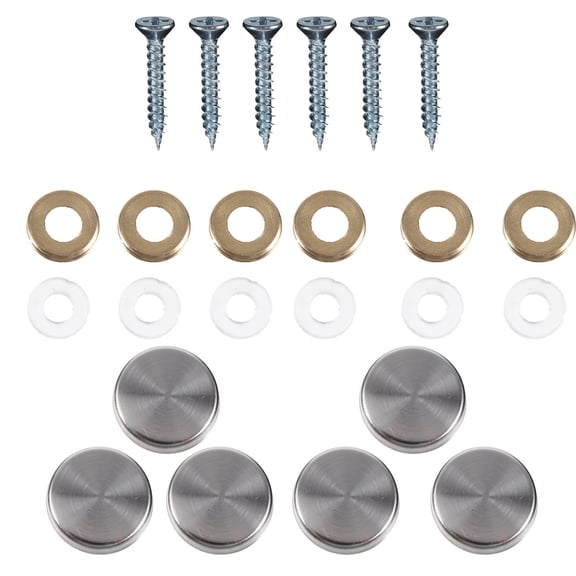 LIFKOME 24Pcs Advertising Mirror Nails with Stainless Steel Cover for Home Glass Decoration and Fixing