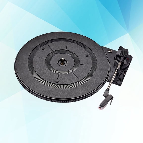 LIFKOME 28Cm Vintage Record Player Turntable with Built in Preamp and Adjustable Counterweight in Black