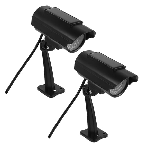 LIFKOME 2-Pack Solar Powered Dummy Security Cameras Outdoor Simulation with Realistic Design Black