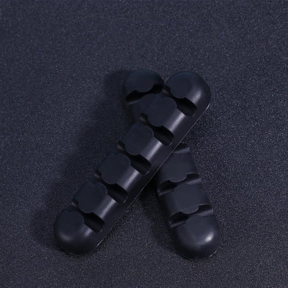 LIFKOME 2Pcs Black Flexible Silicone Cable Storage Sticker and Cable Winder with Self Adhesive for Organized Cables