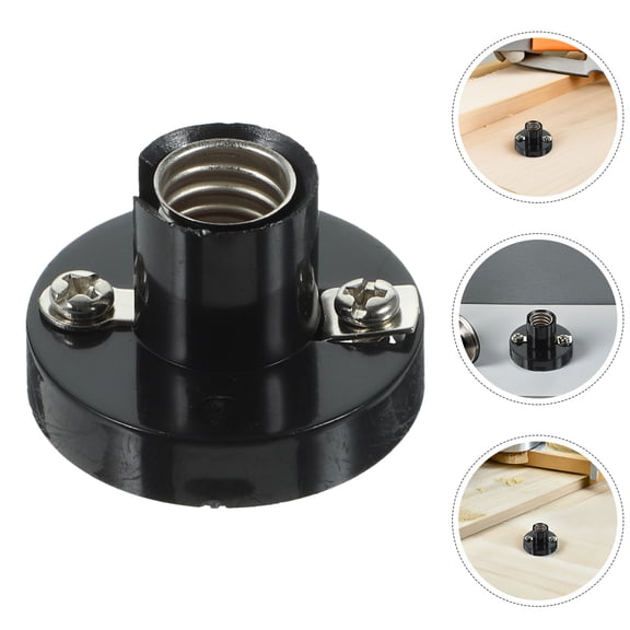 LIFKOME 2Pcs Black Screw in Light Bulb Fixture Socket for Home Ceiling Lamp Replacement with Easy Installation