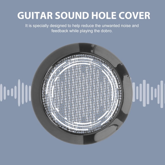 LIFKOME 2Pcs Dobro Guitar Soundhole Inserts Black Metal Screen for Reducing Feedback and Noise
