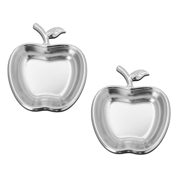 LIFKOME 2Pcs Hot Pot Dipping Dish Silver Stainless Steel Serving Condiments for Home Use