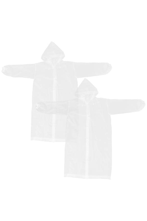 2Pcs Outdoor Transparent Eva Raincoat for Men Waterproof Long Travel Rain Jacket