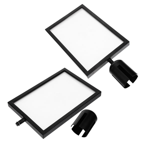 LIFKOME 2Pcs Portrait Sign Frame Stanchion with Black Metal Stand for Queue Management and Displays