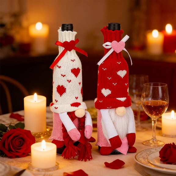 LIFKOME 2Pcs Protective Bottle Sleeves for Red Wine Bottles Romantic Couple Design