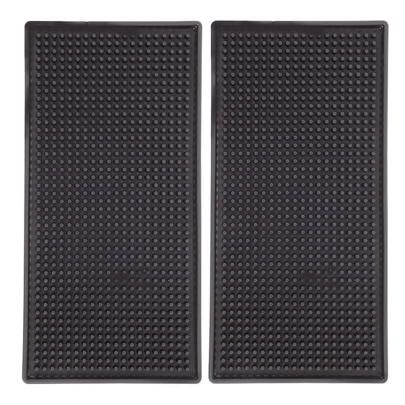 LIFKOME Thickened Black PVC Bar Mat Non-Slip for Home Kitchen and Bar Use 2Pcs
