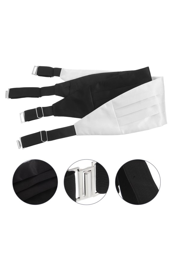 LIFKOME 2Pcs Versatile Mens Cummerbund Formal Belt for Tuxedo Pants and Wedding Accessories