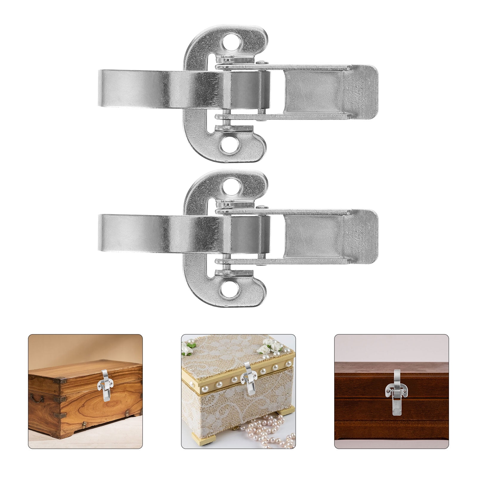 LIFKOME 3 Pcs Buckle Clips for Drawers Trailer Door Latch Holder Silver