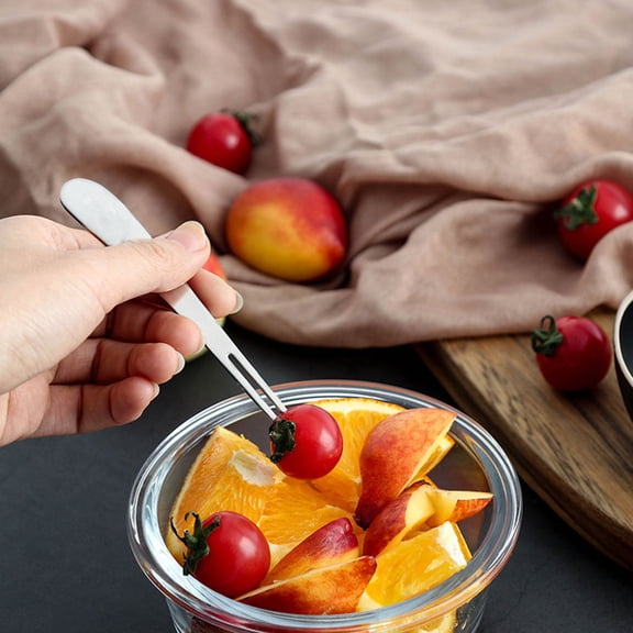LIFKOME love fruit fork Stainless Steel Silver 3Pcs