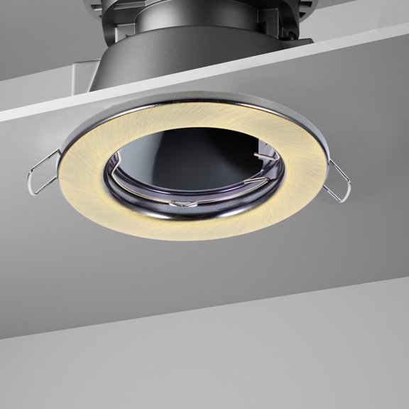 LIFKOME 3Pcs Olive Green Iron Recessed Light Fixture Frames for Spotlight Downlight Ceiling Installation