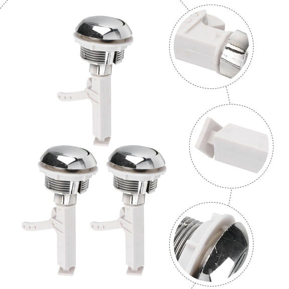 LIFKOME 3Pcs Simple Design Push Button Lever for Toilet Tank 4.7x2.2in