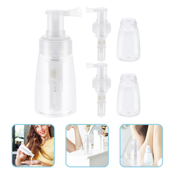 LIFKOME 3Pcs Empty Powder Spray Bottle Portable Powder Dispenser Transparent Design