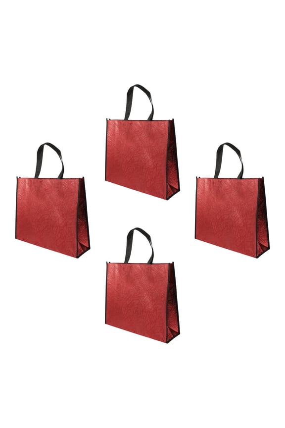 Grocery Bags Red Non Woven Fabric General Users 4Set 15.6X12.6X4.3In