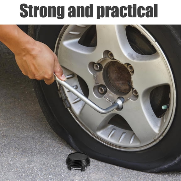 LIFKOME 4-Pack Black Carbon Fiber Convex Rim Center Caps for Car Wheel Hub Covers, and Stylish